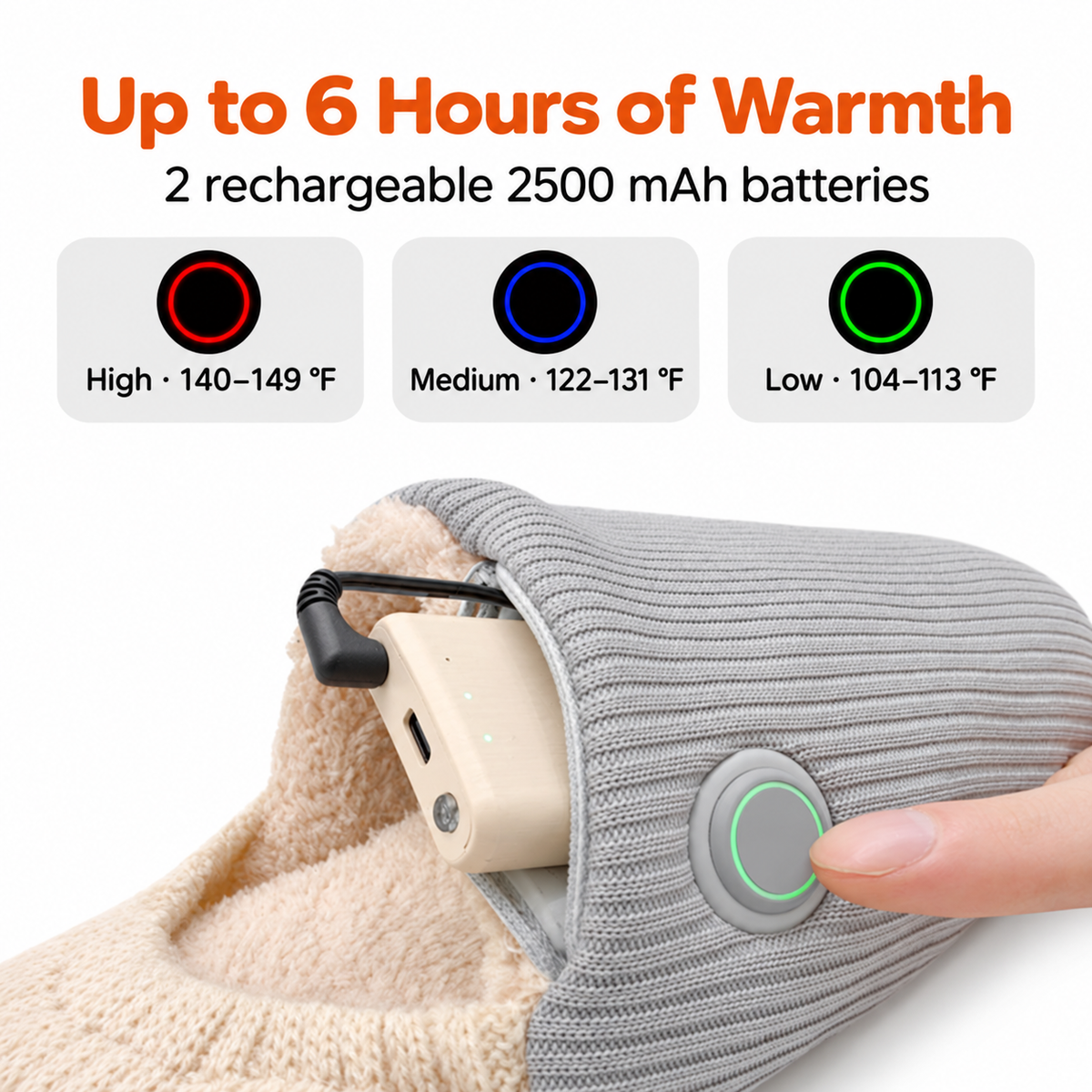 Heated Slippers with 3 Heat Settings